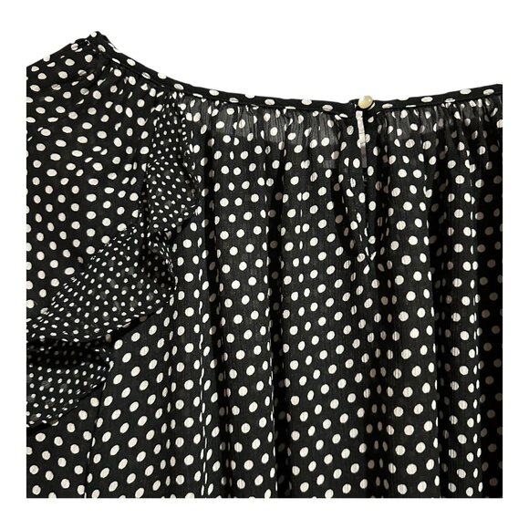 Ralph Lauren Chaps Women's Polka Dot Ruffle Blouse Size Large L - Picture 2 of 9